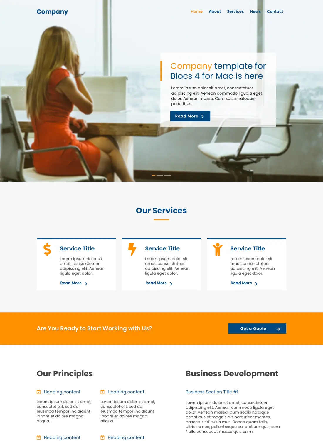 business company premium free template for blocs 5 website builder
