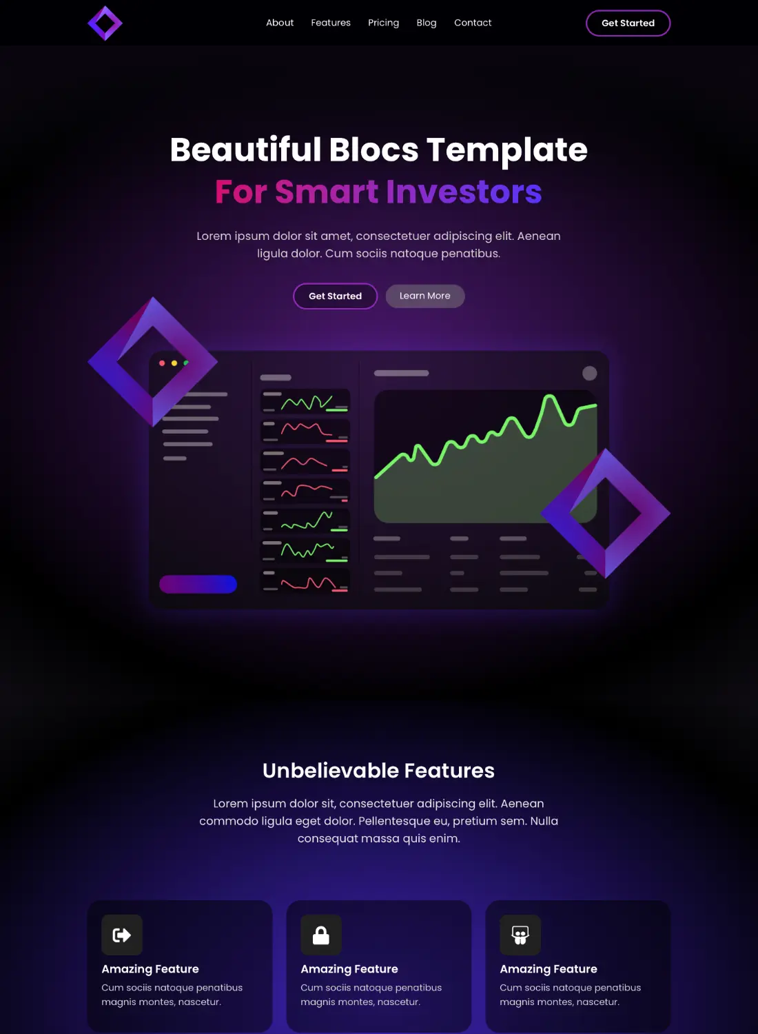 dark theme investor template for blocs 5