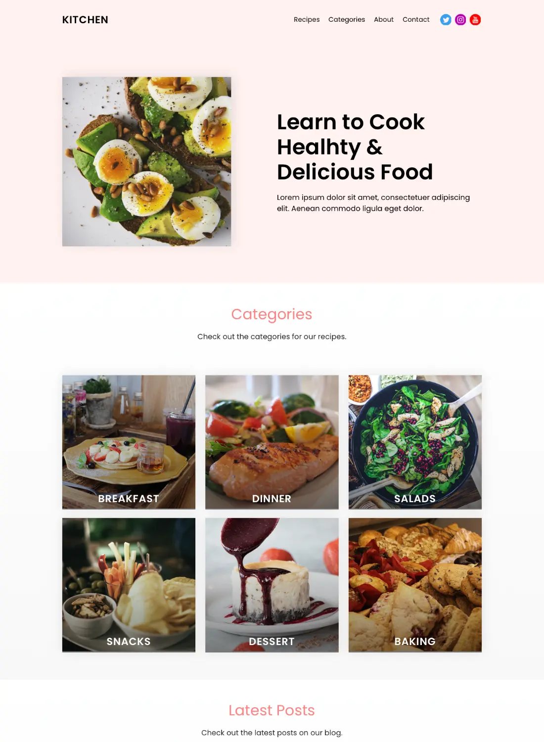 kitchen cooking blog premium free template for blocs 5 website builder