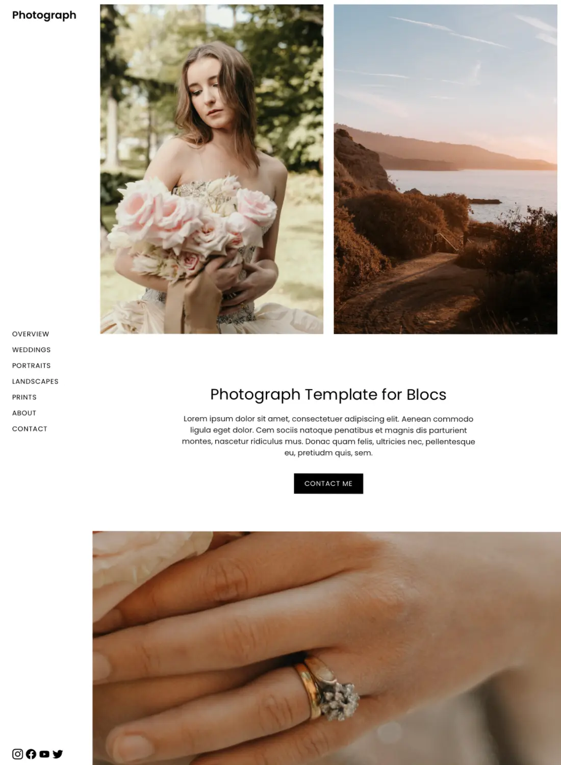 photograph gallery template for blocs