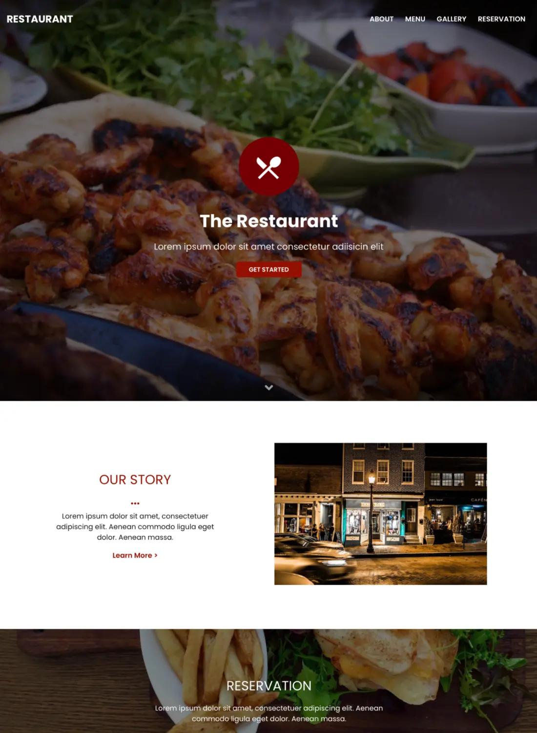 restaurant cafe premium free template for blocs 5 website builder