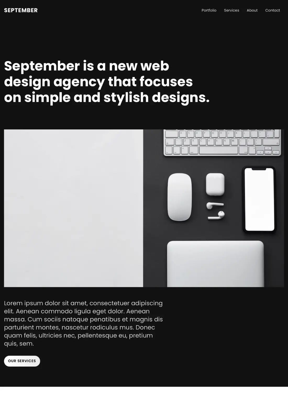 september minimalist clean premium free template for blocs 5 website builder