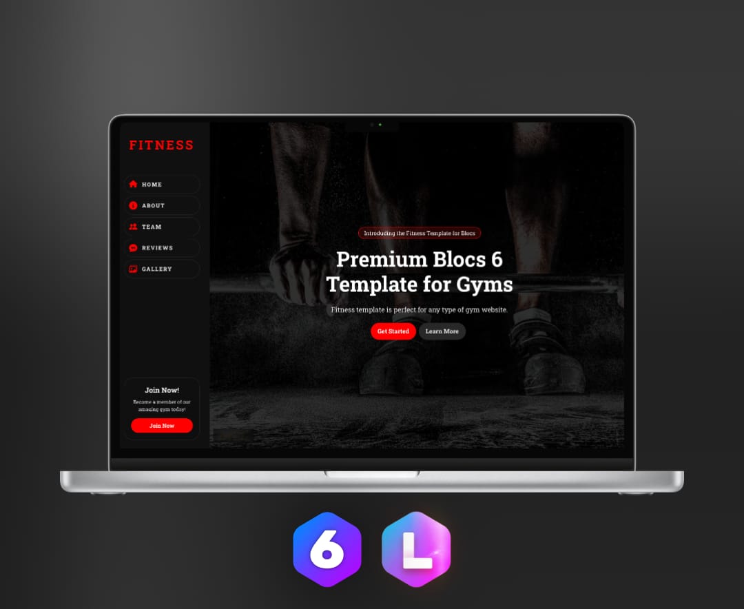 fitness template for blocs website builder